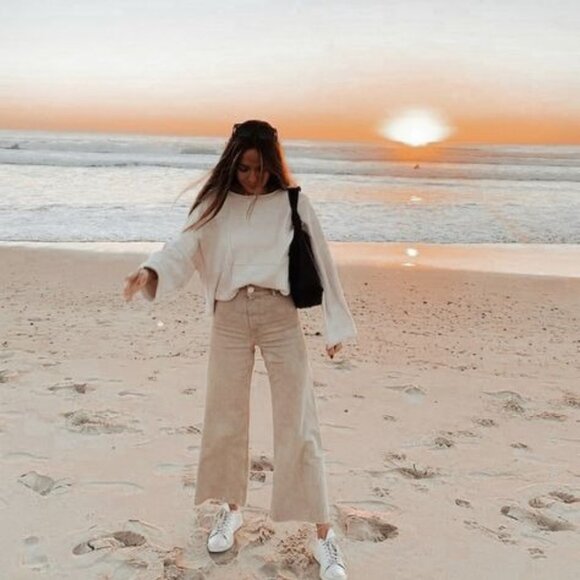 Zara Marine Wide-Leg Jeans - Tan - Size 10 - Picture 11 of 12